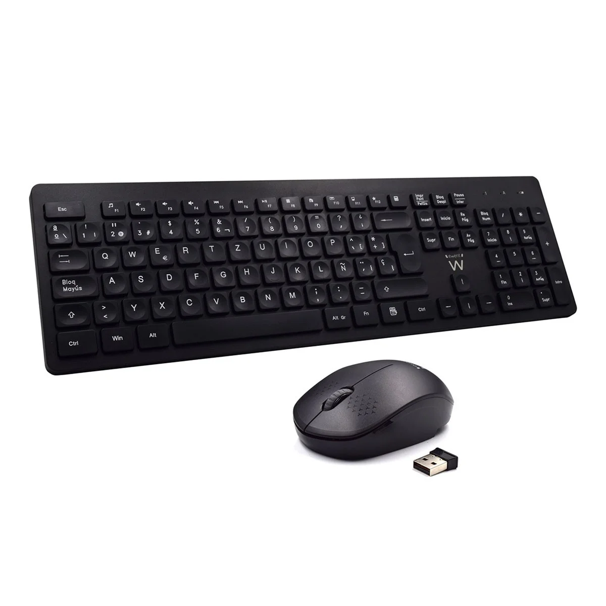 Teclado+Mouse Ewent Wireless Receiver Type C+A